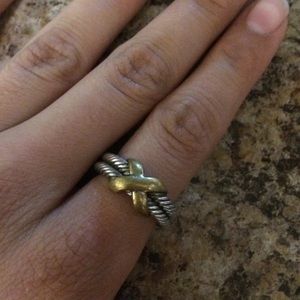 Vintage sterling silver rope ring